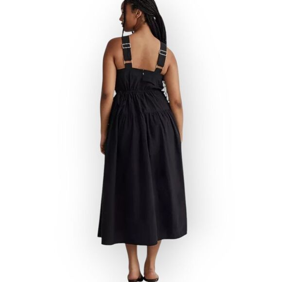 Madewell 100% Cotton Black Halter Midi Sundress Sz 2 - Picture 5 of 16
